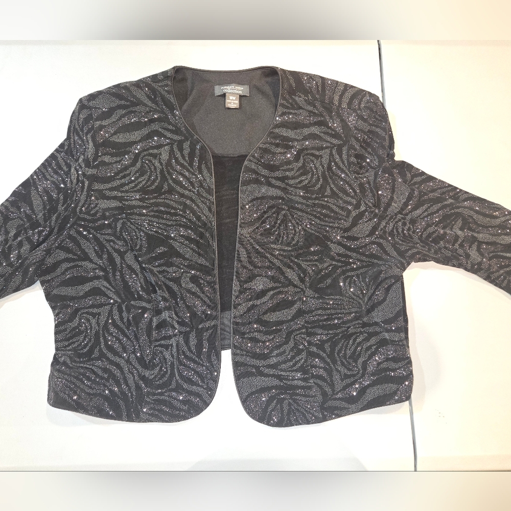 Dressbarn Black and Silver Embellished Jacket (4c18)